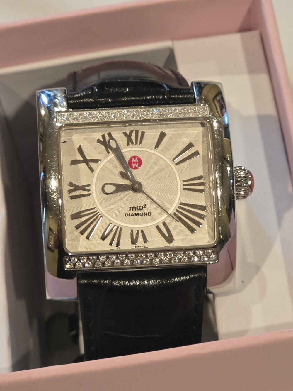 Authentic Michele Diamond Deco Watch